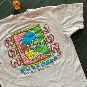 80s ron jon surf shop parrot art shirt L